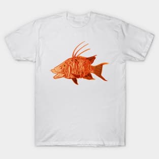 Fire Hogfish - funky fish art T-Shirt